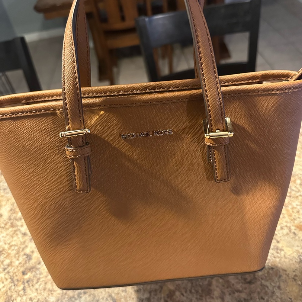 Michael Kors Small Tan Leather Tote Bag